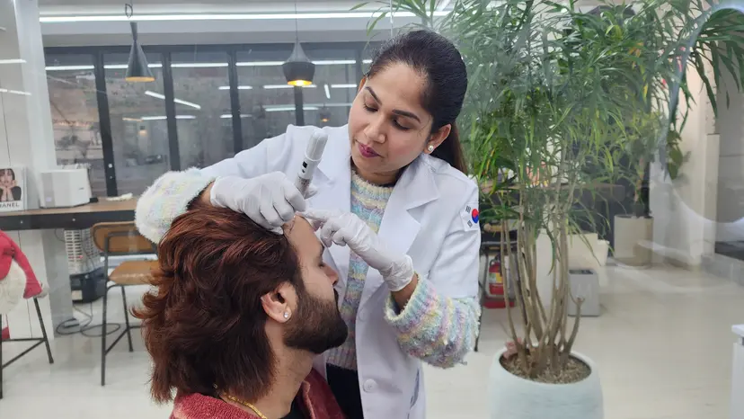 Korean hair restoration with deep cleansing